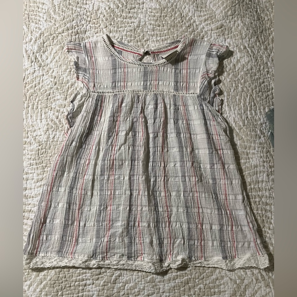 Striped Top with Ruffle Sleeves